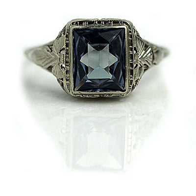 Antique Color Change Gemstone Engagement Ring - Vintage Diamond Ring