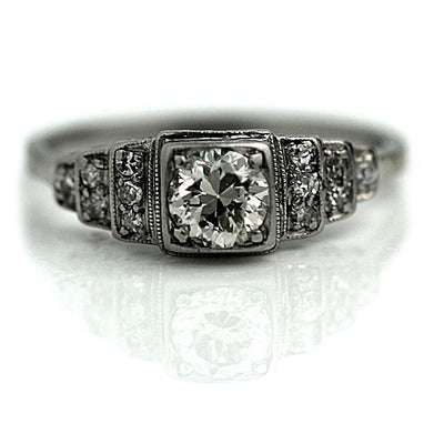 Diamond Engagement Ring with Tiered Side Diamonds