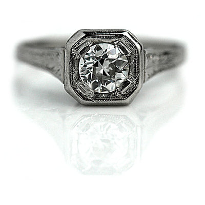Vintage Platinum Solitaire Engagement Ring
