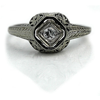 Authentic 20th Century Diamond Engagement Ring 