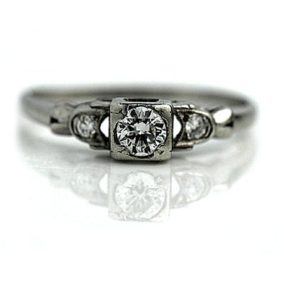 Petite Open Faced Diamond Engagement Ring