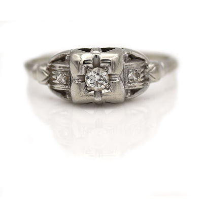 Antique Promise Ring Circa 1920s .10 Ct H/SI1