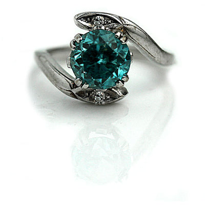 1960s Vintage Blue Zircon Engagement Ring - Vintage Diamond Ring