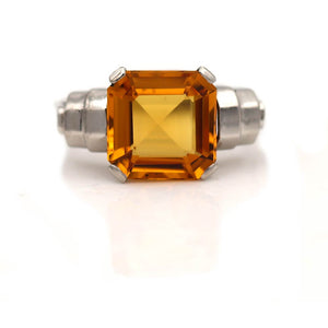 Vintage Citrine Engagement Ring 