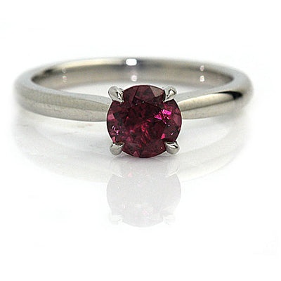 Tourmaline Solitaire Engagement Ring - Vintage Diamond Ring