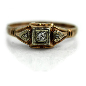 Two Tiered 1950s Diamond Engagement Ring