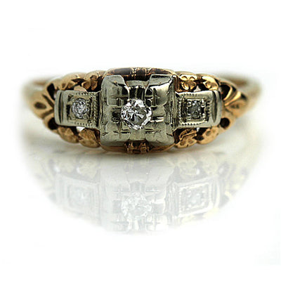 Petite 3 Diamond Engagement Ring