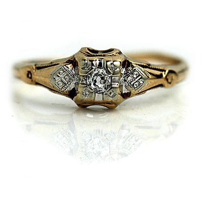 1950s Filigree Diamond Engagement Ring