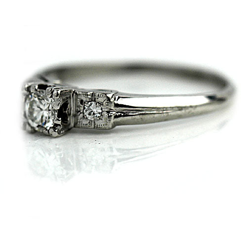 Vintage Three Diamond Engagement Ring