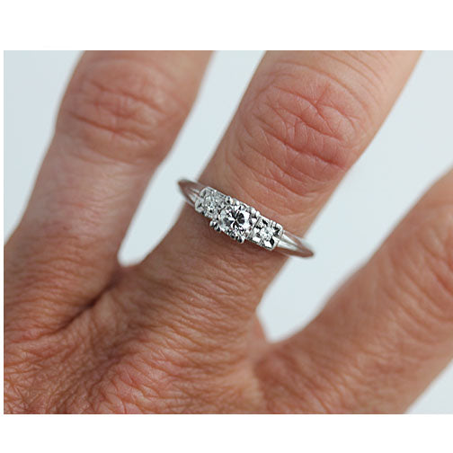 Vintage Three Diamond Engagement Ring