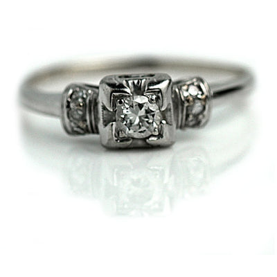 Dainty Square Diamond Engagement Ring