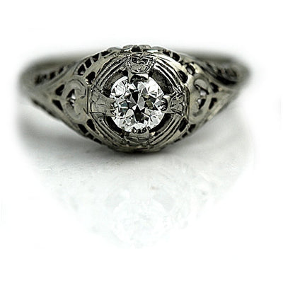 1930s European Cut Diamond Engagement Ring