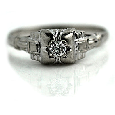 Authentic Vintage Solitaire Diamond Engagement Ring