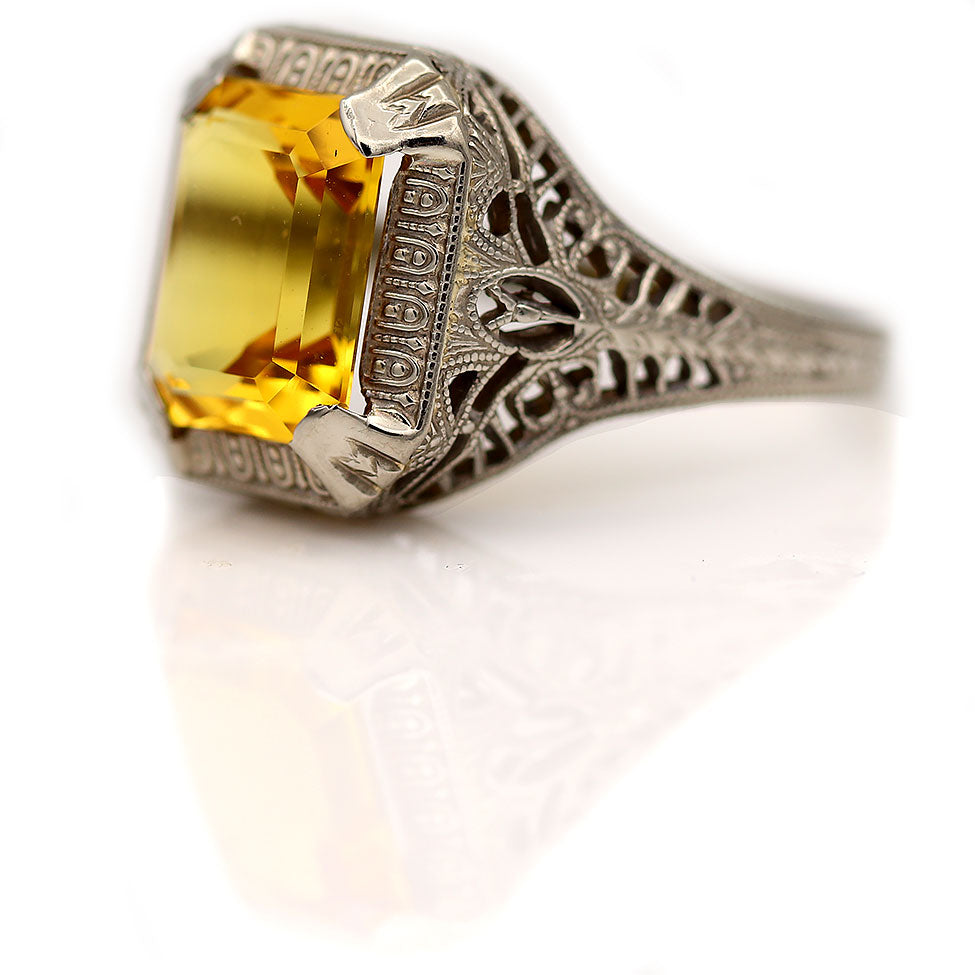 Fashion Vintage Citrine Ring