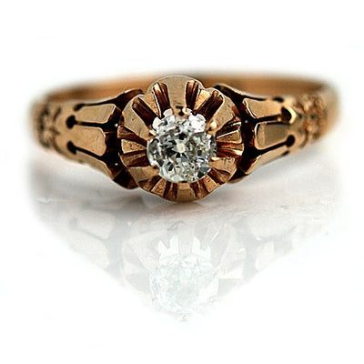 Antique Mine Cut Diamond Engagement Ring