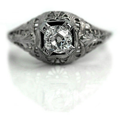 14 Kt White Gold Solitaire Diamond Engagement Ring