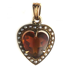 Vintage 1.25 Carat Heart Shape Citrine Pendant - Vintage Diamond Ring