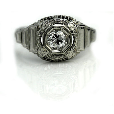Unique Vintage Octagon Engagement Ring