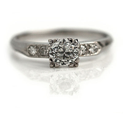 Diamond Engagement Ring with Mine Cut Diamond