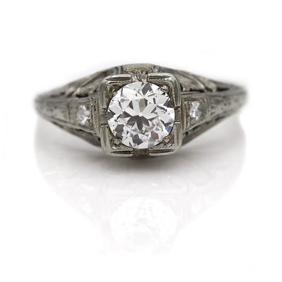 Antique Engagement Ring with Filigree Engravings