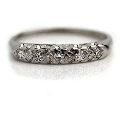 Antique Stackable Diamond Engagement Ring