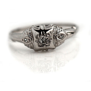 Antique .14 CTW Old Mine Cut Diamond Vintage Promise Ring