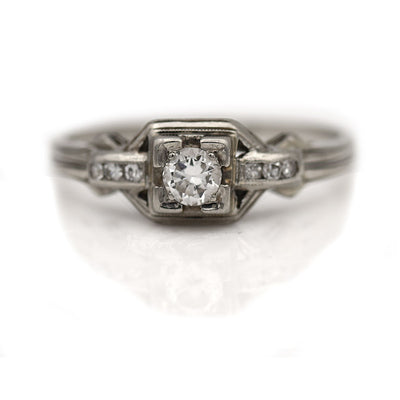 Art Deco Two Tiered Diamond Engagement Ring