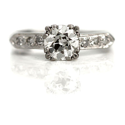 Vintage Prong Set Diamond Engagement Ring 