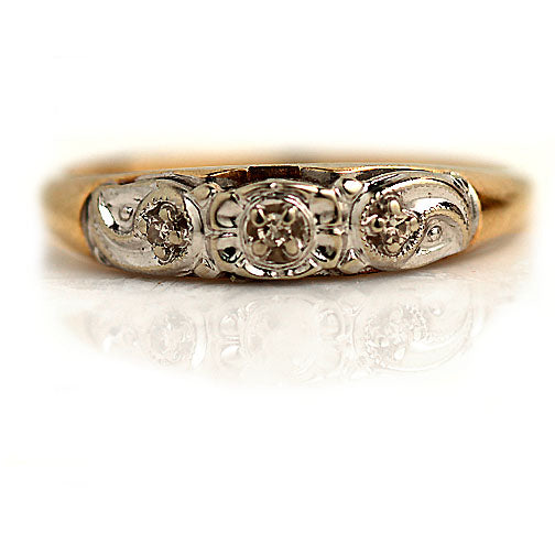 Outlet Vintage 2 tone wedding band