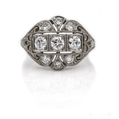 Edwardian Diamond Dome Engagement Ring