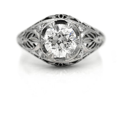 Art Deco 1.71 Carat GIA Diamond Engagement Ring