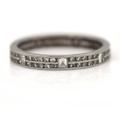 Vintage Square Cut Diamond Wedding Ring