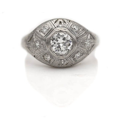 Edwardian Antique Diamond Dome Engagement Ring