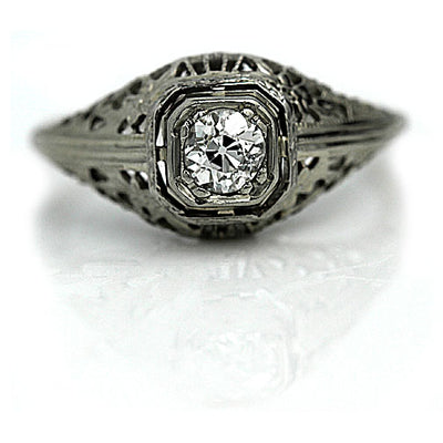 Octagon Setting Diamond Engagement Ring