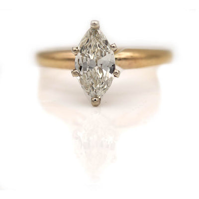 One Carat Marquise Cut Engagement Ring 