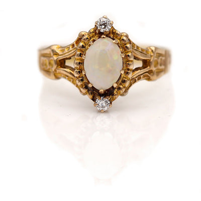 Victorian Opal and Diamond Engagement Ring