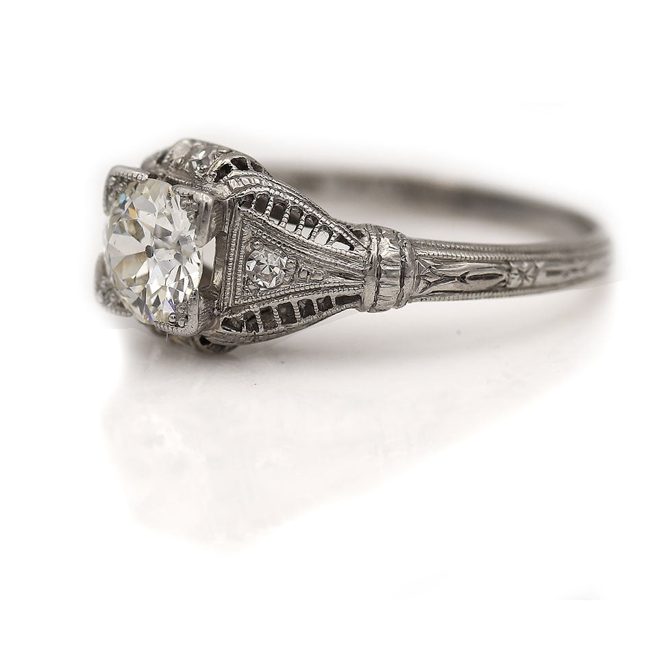 Antique Old Mine Cut Diamond Engagement Ring Ct – Vintage