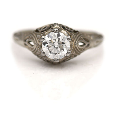 Art Deco Engagement Ring .60 Ct GIA H/VS1