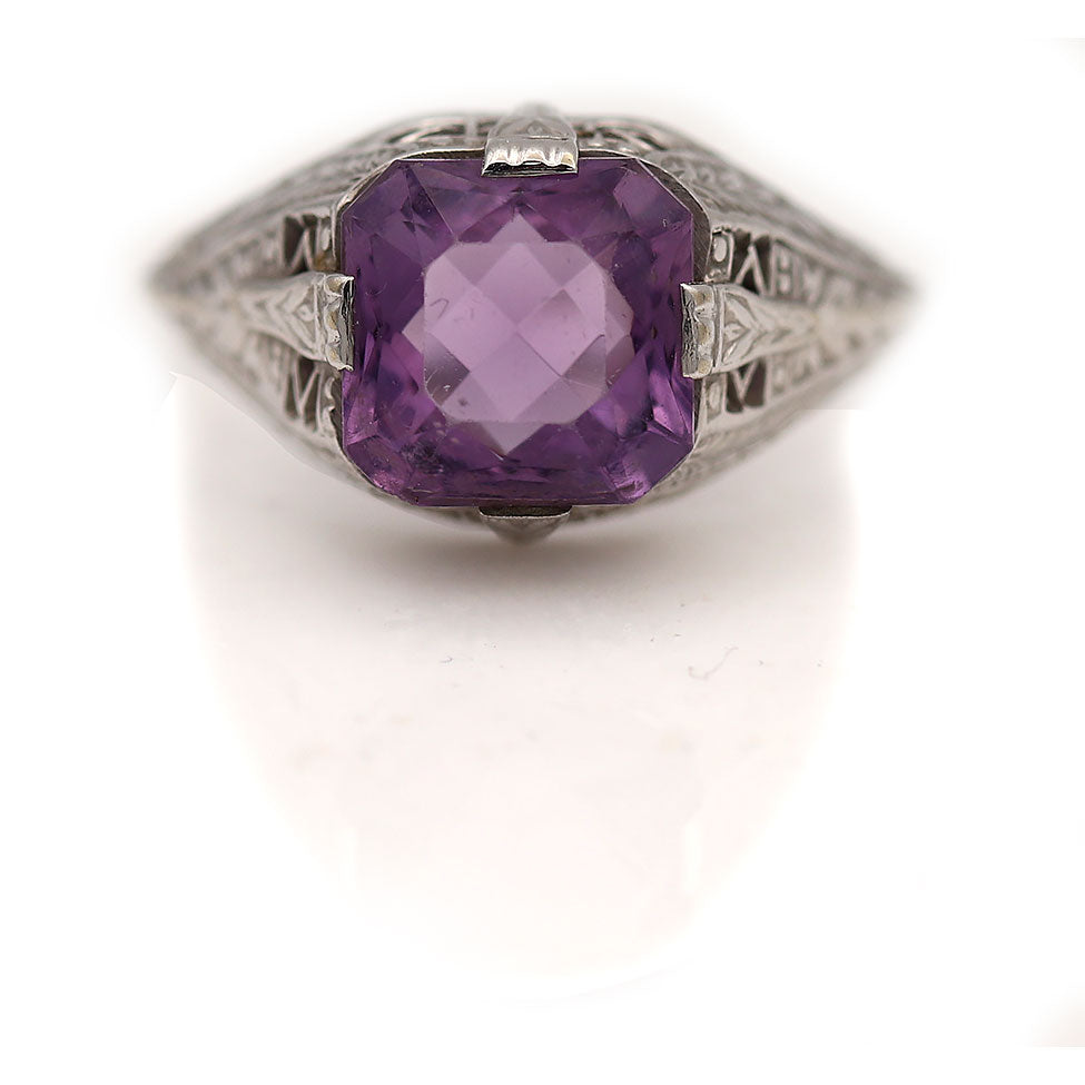 Vintage amethyst engagement ring hotsell