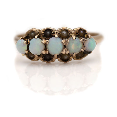 Victorian Opal and Pearl Wedding Ring