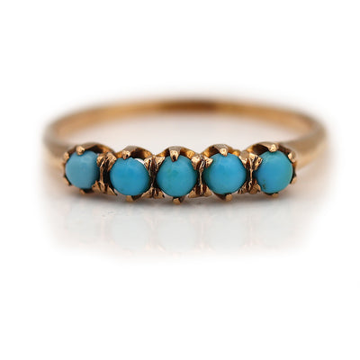 Victorian Cabochon Turquoise Wedding Band