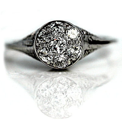 Diamond Cluster Ring with Old European Cut Diamonds