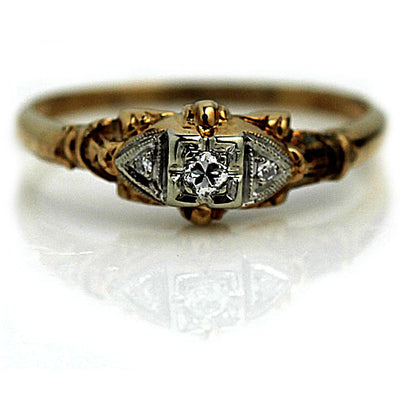 Dainty Diamond Ring with Old European Cut Diamond