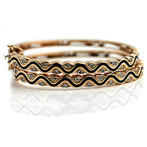 Vintage Lapis Diamond Bangle Bracelet - Vintage Diamond Ring