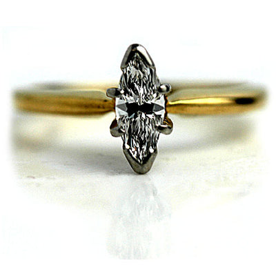 1970s Vintage Marquis Diamond Engagement Ring