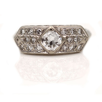 Unique Antique Diamond Engagement Ring - Vintage Diamond Ring