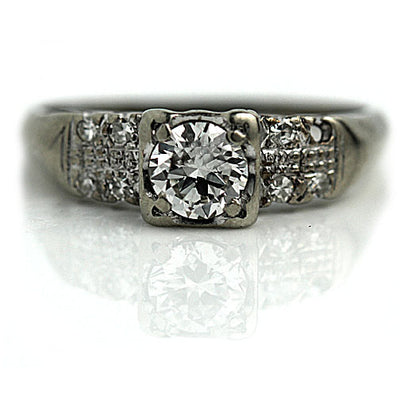 Double Row Old European Cut Diamond Engagement Ring