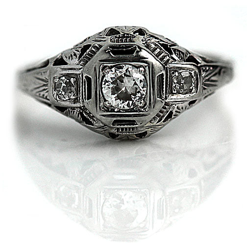 French Antique Target Ring set with Antique Diamonds | Exquisite Jewelry  for Every Occasion | FWCJ
