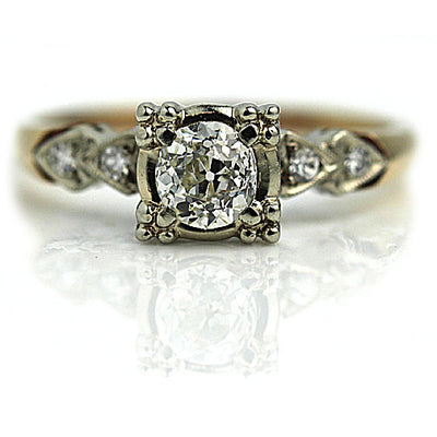 Old European Cut Diamond Engagement Ring with Basket Setting
