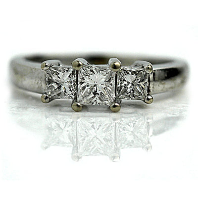 3 Stone Princess Cut Diamond Engagement Ring